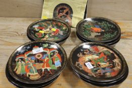 COMPLETE SET OF 12 USSR LOMONOSOV FIREBIRD SERIES PLATES WITH CERTIFICATE ETC