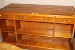 TWO YEW WOOD LOW OPEN BOOKCASES W-152 CM (2)