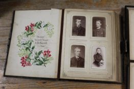 TWO ANTIQUE PHOTOGRAPH ALBUMS AND CONTENTS