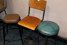 THREE MODERN ASSORTED BAR / KITCHEN STOOLS