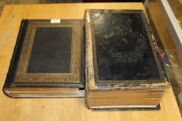 TWO LARGE FAMILY BIBLES