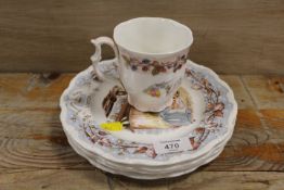 FOUR ROYAL DOULTON BRAMBLE HEDGE PLATES/ SPRING/ SUMMER/ AUTUMN/ WINTER TOGETHER WITH A MATCHING