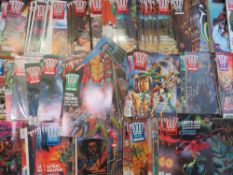A LARGE BOX OF 2000AD COMICS FEATURING JUDGE DREDD TO INCLUDE EXAMPLES FROM 1990