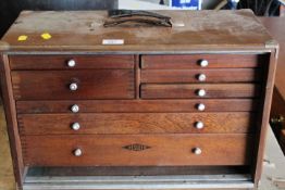 AN ENGINEERS NESLEIN TOOL BOX WITH CONTENTS, TO INCLUDE GAUGES ETC