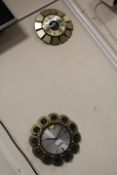 TWO 1970'S STYLE WALL CLOCKS TO INCLUDE A METAMEC EXAMPLE