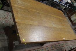 A LARGE AND HEAVY OAK REFECTORY TABLE