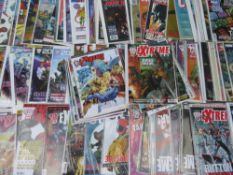 A BOX OF MIXED COMICS, TO INCLUDE DICE MAN, ROGUE TROOPER, JUDGE DREDD, JUDGE DREDD AND BATMAN ETC