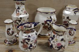 A COLLECTION OF MASONS MANDALAY TO INCLUDE VASES, CANDLESTICKS AND JUGS