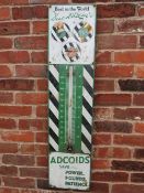 ADVERTISING INTEREST - AN ORIGINAL ENAMEL DUCKHAMS ADCOIDS THERMOMETER SIGN A/F, approximately 28