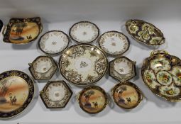 A COLLECTION OF NORITAKE CERAMICS, comprising four typical Eastern examples decorated with figures