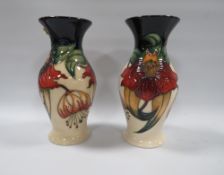 A PAIR OF MOORCROFT 'ANNA LILY' PATTERN VASES, designed by Nicola Slaney, dated 1998, impressed