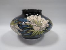 A 2001 MOORCROFT COLLECTORS CLUB 'QUEEN OF THE NIGHT' PATTERN VASE SIGNED BY ANJI DAVENPORT TO BASE,