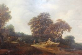 ATTRIBUTED TO PIETER DE NEYN (1597-1639). Shepherds with their flock before a watermill, oil on