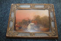 A LATE 17TH / EARLY 18TH CENTURY DUTCH SCHOOL MOUNTAINOUS WOODED LANDSCAPE, with figures and animals