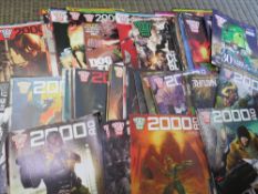 FOUR BOXES OF 2000AD JUDGE DREDD COMICS FROM MIXED ERAS TO INCLUDE 1992, 2007, 2013 ETC