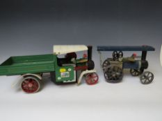 AN UNBOXED MAMOD STEAM WAGON SW1, together with an unboxed Mamod traction engine (2)