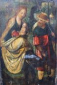 MANNER OF ADRIAEN ISENBRANT (circa.1600). The flight into Egypt, oil on panel. a fragment, unframed,