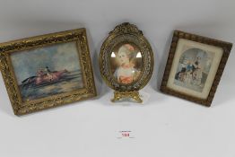 COSE. Continental school, a late 19th / early 20th century oval portrait miniature of a young woman,