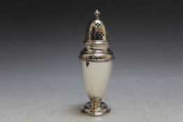 A HALLMARKED SILVER CASTOR BY ADIE BROS - BIRMINGHAM 1930, approx weight 113g, H 16.5 cm