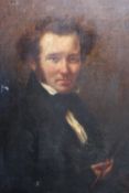ENGLISH SCHOOL (19TH CENTURY). Portrait of an artist in a black jacket - possibly ROBERT DIXON (