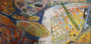 CAMILLA NOCK (XX). British school, abstract composition, signed lower right, mixed media on paper.