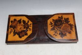 A TUNBRIDGEWARE BOOK SLIDE, W 28 cm