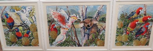 BRIAN SPENCER (1936). A Tryptych - No.1, No.2 and No.3, signed, oil on board, three, framed,