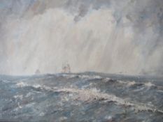 CAPT. JOHN WATERS (XX). Stormy seascape with sailing vessels in a heavy swell 'Off Coquirubo 06, a