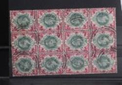 POSTAGE STAMPS - S.G. 257 1/= DULL GREEN AND CARMINE, a fine used block of 12 with DUMFRIES 1804 STE