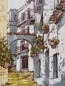 BERNARD DUFOUR (XX). French school, continental village street scene , signed lower right, oil on