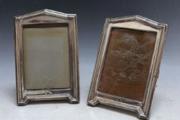A PAIR OF HALLMARKED SILVER PHOTO FRAMES - BIRMINGHAM 1930, H 19 cm
