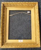 A 19TH CENTURY GOLD FRAME, with acanthus leaf design and gold slip, glazed, frame W 5.5 cm, slip