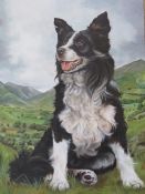 G. PLANT (XX). British school, study of a border collie in a mountainous landscape, signed lower