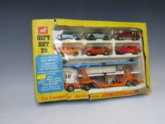 CORGI GIFT SET 20 CAR TRANSPORTER SIX CARS CARRIMORE TRIDECK MKV DIE CAST BOXED, box A/F