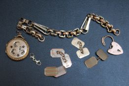 A SMALL COLLECTION OF VINTAGE JEWELLERY TO INCLUDE A PLATED GEM SET LOCKET, a gold plated antique