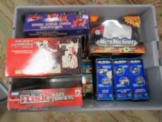 A LARGE BOX CONTAINING BOXED TRANSFORMERS AUTOBOT BATTLE STATION, Boxed Parker Brothers Transformers