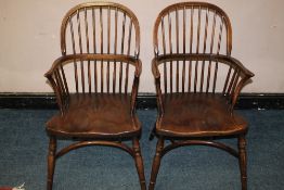 A PAIR OF JAYCEE OAK HOOPBACK WINDSOR ARMCHAIRS