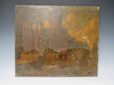 MANNER OF PHILLIPS WOUWERMAN (XVII). A park landscape with figures retuning from the hunt, unsigned,