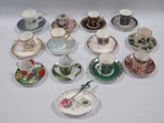 A COLLECTION OF TWELVE ASSORTED COFFEE CANS AND SAUCERS, to include examples by Wedgwood, Royal