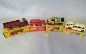 A COLLECTION OF DINKY VINTAGE DIE CAST VEHICLES, to include Dinky 257 Canadian Fire Chiefs car,