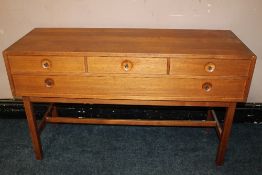 A RETRO SWEDISH TEAK SIDEBOARD 'BALDER' BY NILS JONSSON FOR TROED, with four drawers (one with