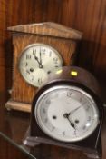 TWO VINTAGE MANTLE CLOCKS