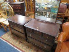 A STAG MINSTREL DRESSING TABLE & CHEST OF DRAWERS (2)