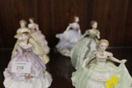 A COLLECTION OF ROYAL WORCESTER LIMITED EDITION DEBUTANTE FIGURINES