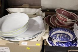 TWO TRAYS OF CERAMICS TO INCLUDE MASONS VISTA