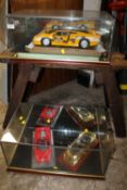 THREE JAGUAR MODEL CONCEPT CARS IN TWO DISPLAY BOXES