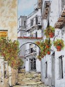 BERNARD DUFOUR (XX). French school, continental village street scene, signed lower right, oil on