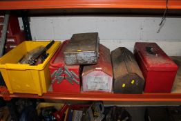 A SELECTION OF TOOLS, TOOL BOXES AND CONTENTS