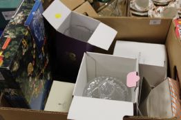 A BOX OF ASSORTED CRYSTAL ETC TO INCLUDE ROYAL DOULTON
