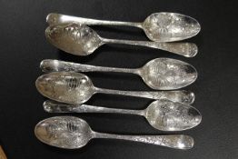 SET OF SIX MATCHED HALLMARKED SILVER TEA SPOONS